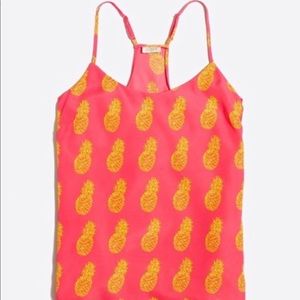 J Crew Factory Pineapple printed Racerback Cami S8